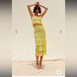 Saylor Shanda set- chartreuse color. Worn only once.